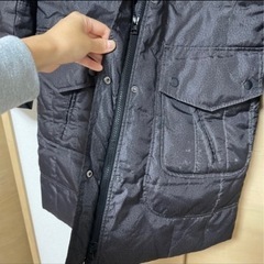 ダウンコート　ＭよりのＬ　ロング丈　ダークグレーの画像