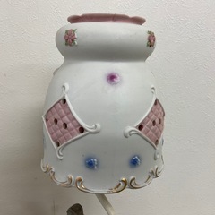 スタンドライト　卓上ライト　陶器製　人形　アンティーク　1箇所カケ有　中古品の画像