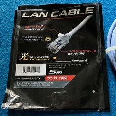 Harmonet 5m ライトブルー LANケーブル カテゴリ6の画像