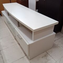 リユースのサカイ栃木店★ジモティ割あり★  TV台 ホワイト W150×D48×H47.5 クリーニング済み TC11471の画像