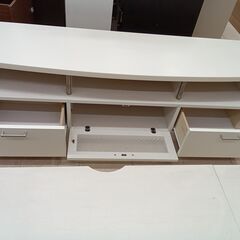 リユースのサカイ栃木店★ジモティ割あり★  TV台 ホワイト W150×D48×H47.5 クリーニング済み TC11471の画像