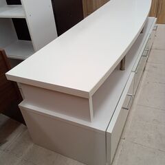 リユースのサカイ栃木店★ジモティ割あり★  TV台 ホワイト W150×D48×H47.5 クリーニング済み TC11471の画像