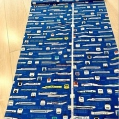 電車柄布地 綿100%(約1m) の画像