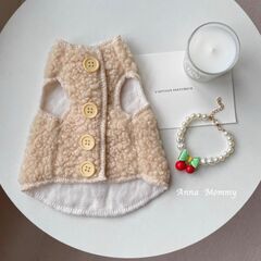 犬服　モコモコベスト　ブラウン　ベージュ　2色　サイズS～XLまで　複数枚あり　1枚の値段です　の画像