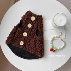 犬服　モコモコベスト　ブラウン　ベージュ　2色　サイズS～XLまで　複数枚あり　1枚の値段です　の画像