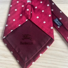 BURBERRY バーガンディ ドットネクタイの画像