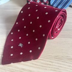 BURBERRY バーガンディ ドットネクタイの画像