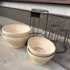 カインズ とうき陶器鉢 ワイヤースタンドの画像