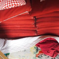 座布団、赤、ほしいだけどうぞの画像