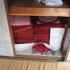 座布団、赤、ほしいだけどうぞの画像