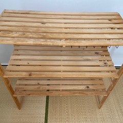 ニトリ　パイン材　ラックの画像