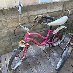 貴重 ジャンク ビーチクルーザー 20インチ 2台 セット バナナシート ホットロッド 自転車 ローライダー ローチャリ チョッパー ヴィンテージ ビンテージの画像