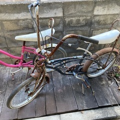 貴重 ジャンク ビーチクルーザー 20インチ 2台 セット バナナシート ホットロッド 自転車 ローライダー ローチャリ チョッパー ヴィンテージ ビンテージの画像