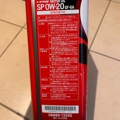 トヨタ純正　エンジンオイル　0W-20 開封済み残り3l の画像