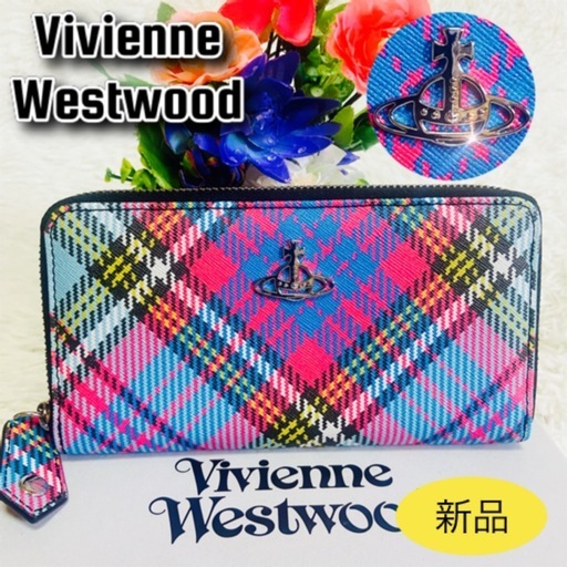 新品✨箱付き✨ヴィヴィアンウエストウッド✨財布✨VEGAN✨ラウンドファスナー✨