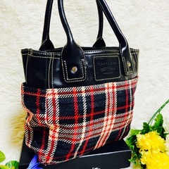 TOMMY HILFIGER✨トミーヒルフィガー✨ツイード✨トートバッグ✨肩がけの画像
