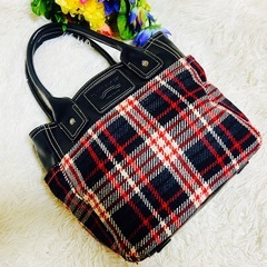 TOMMY HILFIGER✨トミーヒルフィガー✨ツイード✨トートバッグ✨肩がけの画像