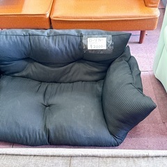 2人掛け ソファ カウチソファ ブラックの画像