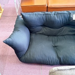 2人掛け ソファ カウチソファ ブラックの画像