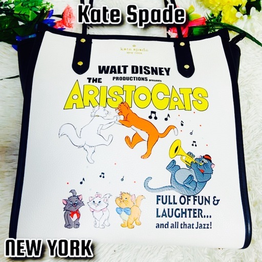 ８万✨本革✨Kate Spade✨ケイトスペード✨ディズニー✨トートバッグ✨
