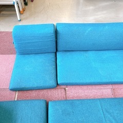 コーナーソファ ローソファ ターコイズブルーの画像