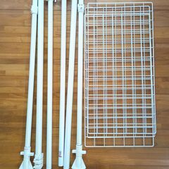 突っ張り パーテーション メッシュ 幅700×奥行75×高さ195～250cm 壁面収納 間仕切りの画像