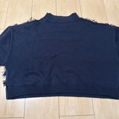 ネイビー　フリンジニットの画像