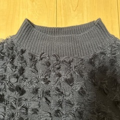 ネイビー　フリンジニットの画像