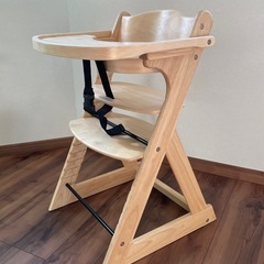 【美品】KATOJI カトージ プレミアム ベビーチェア　ナチュラル テーブル付き 天然木の画像