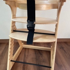 【美品】KATOJI カトージ プレミアム ベビーチェア　ナチュラル テーブル付き 天然木の画像