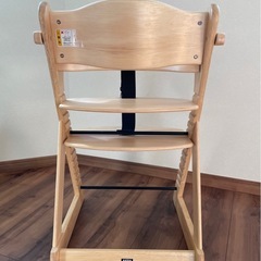 【美品】KATOJI カトージ プレミアム ベビーチェア　ナチュラル テーブル付き 天然木の画像