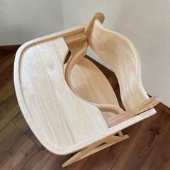 【美品】KATOJI カトージ プレミアム ベビーチェア　ナチュラル テーブル付き 天然木の画像