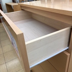 【リユースマン倉敷】5段チェスト ガラス窓 ナチュラル タンス 収納の画像