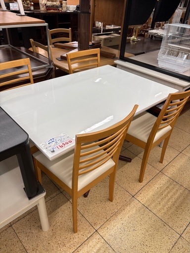 【リユースマン倉敷】シギヤマ家具 昇降テーブル イス5点セット ダイニングテーブル