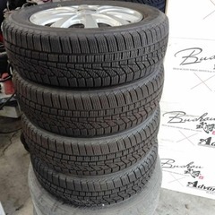 軽車両用スタッドレス+アルミ4本セット 155/65R13 ハンコック 4本セット山8分以上の画像