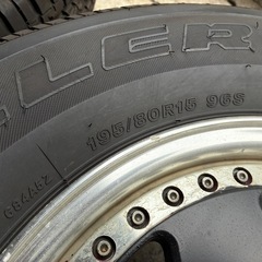 パジェロミニタイヤホイール4本セット！バリ山！195/80/R15の画像
