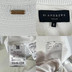美品 St Andrews セントアンドリュース ブランドロゴ 秋冬 AW スウェット ポリエステル ホワイト レディース S スウェットシャツ【古着】【中古】の画像