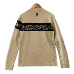 美品 PEARLY GATES パーリーゲイツ ライン 秋冬 AW 長袖シャツ コットン/ポリウレタン ベージュ レディース 0(S) ゴルフウェア【古着】【中古】の画像