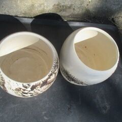 火鉢一対　水槽　メダカ　金魚　飼育用　の画像