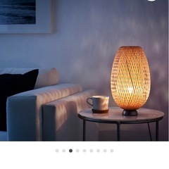 IKEA、BÖJA テーブルライト オレンジ ラタン　二つセットの画像