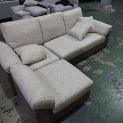 6-6　未使用/新品　アウトレット　ソファー 三人掛け 洗える カバー付き カウチソファ L字 布地 クッション付き ソファーセット ソファ カウチの画像