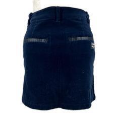 美品 MASTER BUNNY EDITION マスターバニーエディション ベルベットストレッチスカート ブランドロゴ オールシーズン スカート コットン/レーヨン ネイビー レディース 0(S) ゴルフウェア【古着】【中古】の画像