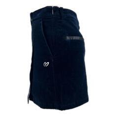 美品 MASTER BUNNY EDITION マスターバニーエディション ベルベットストレッチスカート ブランドロゴ オールシーズン スカート コットン/レーヨン ネイビー レディース 0(S) ゴルフウェア【古着】【中古】の画像