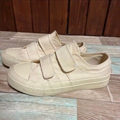 キャンバス スニーカー、生成りカラー【23〜23.5cm】の画像