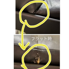 東同Z#489 フランスベッド ソファーベッド 黒 革張り ツーウェイ ソファ インテリア 家具 の画像