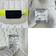 美品 new balance golf ニューバランスゴルフ ブランドロゴ 秋冬 AW 長袖ニット ポリエステル アイボリー メンズ 5(L) ゴルフウェア　セーター【古着】【中古】の画像