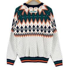 美品 Jack Bunny!! ジャックバニー その他 秋冬 AW 長袖ニット アクリル/ウール マルチカラー メンズ 4(M) ゴルフウェア　セーター　ノルディック柄【古着】【中古】の画像