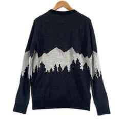 極美品 new balance golf ニューバランスゴルフ ブランドロゴ 秋冬 AW 長袖ニット アクリル/ウール ブラック メンズ 4(M) ゴルフウェア【古着】【中古】の画像