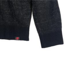 極美品 new balance golf ニューバランスゴルフ ブランドロゴ 秋冬 AW 長袖ニット アクリル/ウール ブラック メンズ 4(M) ゴルフウェア【古着】【中古】の画像