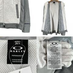 OAKLEY オークリー ブランドロゴ 秋冬 AW ジャケット ポリエステル ホワイト メンズ XL ゴルフウェア　フルジップアウター【古着】【中古】の画像